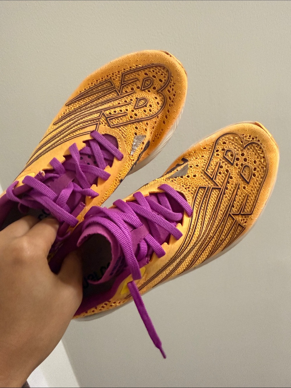 New Balance Fuelcell RC Elite race shoes Women's Gold and Purple